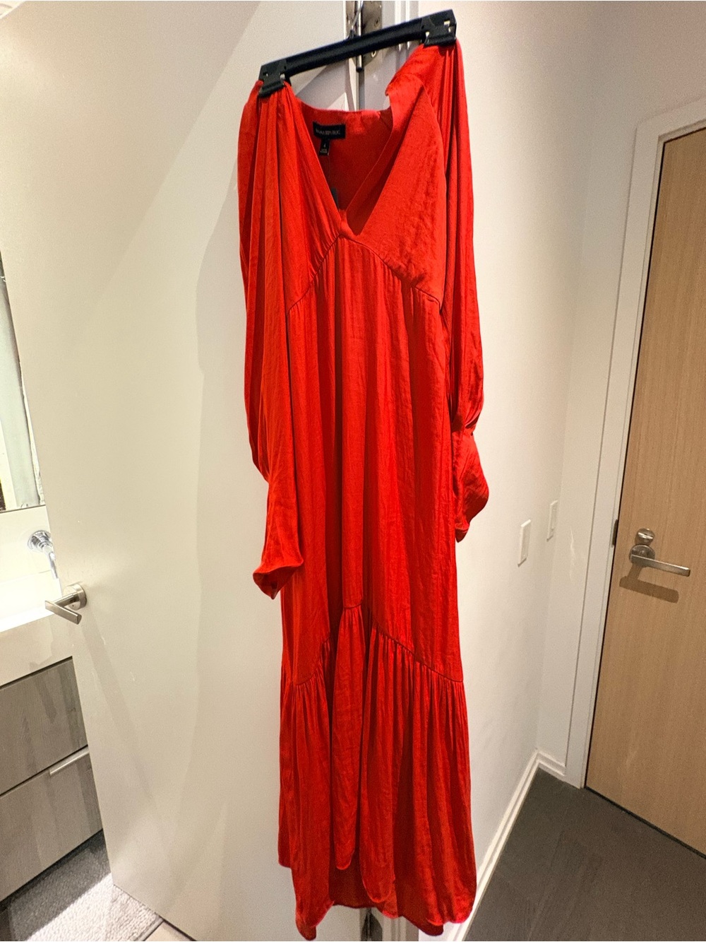 BN Banana Republic Red V-Neck Long Sleeve Dress